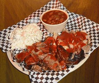 Product: Abbey's 3-Meat Plate - Abbey's BBQ in San Diego, CA American Restaurants