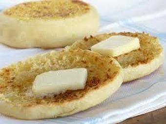 Product: Toasted English Muffins.  Have it with butter and apricot preserves! - Adagio Bean & Leaf in East Sequim - Sequim, WA Coffee, Espresso & Tea House Restaurants