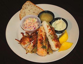 Product: Our Baked Haddock Dinner. One of the Best! - Aliota's Pub & Grill in Visa, American Express, Mastercard and Discover - Milwaukee, WI American Restaurants