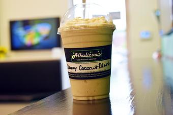 Product: This yummy nutty drink can be made with almonds or cashews. Also tastes great with our vanilla or chocolate vegan proteins, chia seeds or flax seeds. - Alkalicious Cold Pressed Juice Bar in Greenbrier East - Chesapeake, VA Organic Restaurants