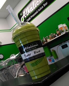 Product: Our green smoothie will hit the spot! And it is a perfect base for our vanilla protein, chia seeds or flaxseeds! - Alkalicious Cold Pressed Juice Bar in Greenbrier East - Chesapeake, VA Organic Restaurants