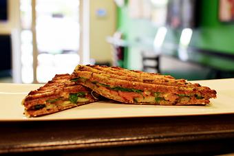 Product: Our basil pesto panini is so satisfying! - Alkalicious Cold Pressed Juice Bar in Greenbrier East - Chesapeake, VA Organic Restaurants