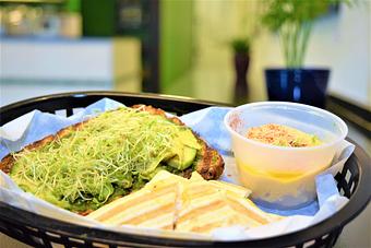 Product: Avocado Toast shown with side of and wedges and hummus - Alkalicious Cold Pressed Juice Bar in Greenbrier East - Chesapeake, VA Organic Restaurants