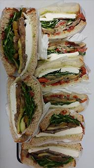 Product: Fresh grilled vegetables, cream cheese, sliced cheese, & baby spinach - Asante Catering in Sacramento, CA American Restaurants