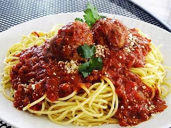 Product: Spaghetti with Meatballs - Bella Milano in O Fallon, IL Italian Restaurants