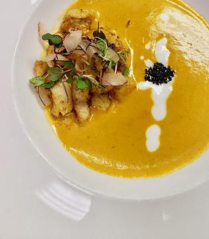 Product: Winter Squash & Seafood Bisque - Bern's Steak House in Tampa, FL Steak House Restaurants