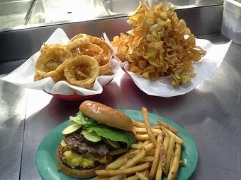 Product: Twisters, Onion Rings & Spicy Cajun Burger - Big Smith's Bar-B-Q Catfish & Catering in Sulphur Springs, TX American Restaurants