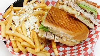 Product: Panini Sandwich w/ Feta Fries - BJ's Grill in Torrance, CA Greek Restaurants