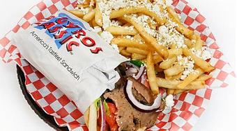 Product: Gyro Pita Sandwich w/ Feta Fries - BJ's Grill in Torrance, CA Greek Restaurants