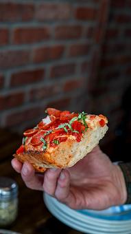 Product: Gluten-friendly Detroit - Blue Pan Pizza in South Golden - Golden, CO American Restaurants