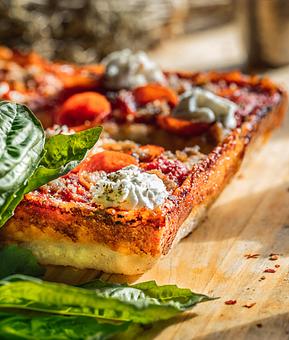 Product: Brooklyn Bridge - Detroit Style Pizza - Blue Pan Pizza in West Higlands - Denver, CO Dessert Restaurants