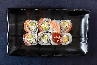 Product: Rainbow Roll - Blue Sushi Sake Grill - 144th & W. Maple Rd. in Omaha, NE Sushi Restaurants