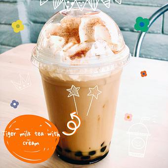 Product: Tiger Milk Tea with Boba - Boba Wings in Antioch, CA Wings Restaurants