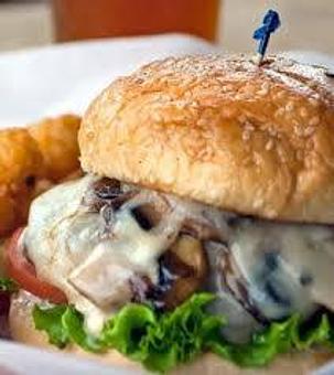Product: Mushroom & Swiss Burger - Brass Bell Steakhouse & Bar in Thoroughgood/Bayside - Virginia Beach, VA Bars & Grills
