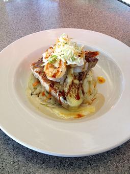 Product: Teriyaki Glazed Ahi with Grilled Shrimp - Brennecke's Beach Broiler in Poipu Beach Park - Koloa, HI American Restaurants