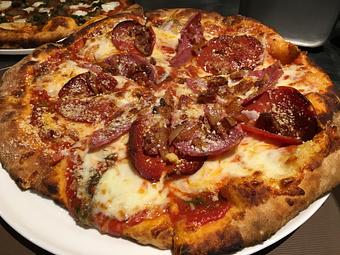 Product: Salumi Pizza - Brick Wood Fired Bistro in Prince Frederick, MD American Restaurants