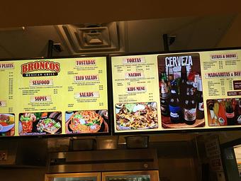 Product: Menu monitor - Broncos Mexican Grill in Covina, CA Mexican Restaurants