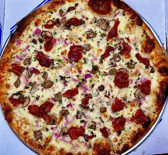 Product: with crispy Prosciutto di Parma - Brown Dog Pizza in Downtown Telluride, Main Street - Telluride, CO Bars & Grills