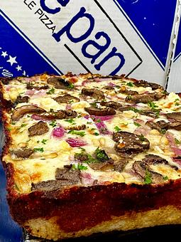 Product: with crispy Prosciutto di Parma - Brown Dog Pizza in Downtown Telluride, Main Street - Telluride, CO Bars & Grills