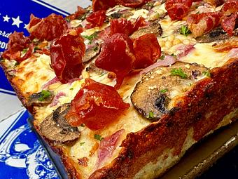 Product: with crispy Prosciutto di Parma - Brown Dog Pizza in Downtown Telluride, Main Street - Telluride, CO Bars & Grills