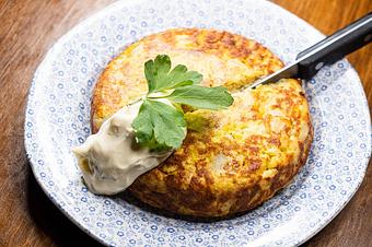 Product: Warm Potato & Onion Omelette - Cafe Ba-Ba-Reeba! in Lincoln Park - Chicago, IL Gluten Free Restaurants