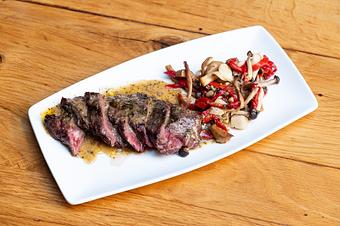 Product: Grilled Hanger Steak, Mushrooms, Piquillos & Mojo Picón - Cafe Ba-Ba-Reeba! in Lincoln Park - Chicago, IL Gluten Free Restaurants