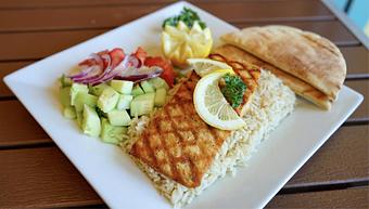 Product: Salmon Plate - California Pita & Grill Beverly Hills in Beverly Hills, CA Greek Restaurants