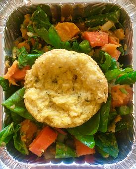 Product: Irio is a traditional Kenyan "mashed"vegetable dish. Traditionally made of potatoes, peas and corn, ours has sweet potatoes, green beans, carrots, greens and complex seasoning that provides a bite of heat and a balance of savory seasonings - Canihaveabite in Plaza - Kansas City, MO Health Food Restaurants