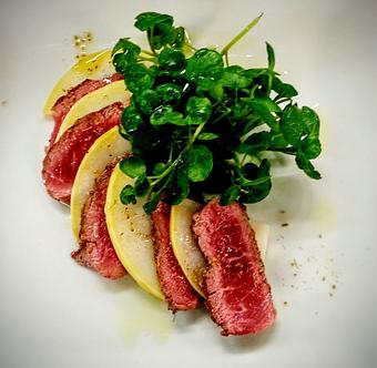 Product: Lamb Carpaccio - Chateau Morrisette Winery and Restaurant in Floyd, VA American Restaurants