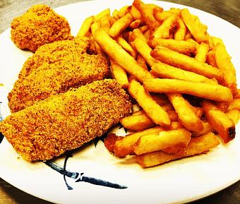 Product: It come with 4 pieces deep fried tilapia fish fillets and a mid size fries together ! - China A Restaurant in Houston, TX Chinese Restaurants
