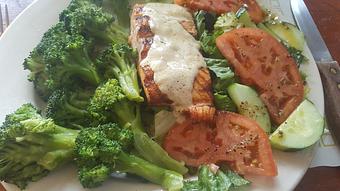 Product: 8oz Salmon with lemon sauce special - Colonia BBQ in Colonia, NJ Barbecue Restaurants