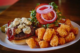 Product: If you love blue cheese, this is the burger for you! - Crazy Horse Saloon & Grill in Nevada City, CA American Restaurants