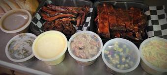 Product: Full Rack of St. Louis Spare Ribs, Cole Slaw, Texas Caviar, l.b Pulled Pork, Mac & Cheese, Collard Greens, Cowboy Beans, Buns and a l.b. of Beef Brisket - Deep Run Roadhouse in West End - Richmond, VA Barbecue Restaurants