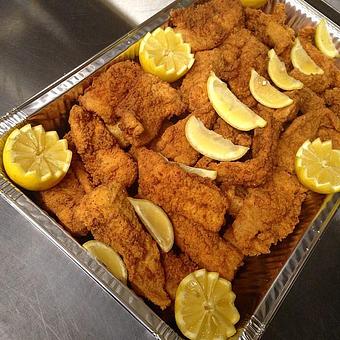 Product: Fried Catfish for a catering - Deep Run Roadhouse in West End - Richmond, VA Barbecue Restaurants