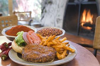 Product: Friday's Special-Red Chile Burger - Del Charro Saloon in Downtown Santa Fe - Santa Fe, NM American Restaurants