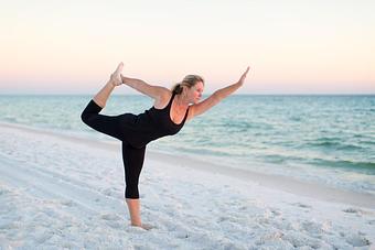 Product: Tracey in Bow Pulling or Dancers Pose - Destin Hot Yoga in Across the street from the Sandestin Outlet Mall - Miramar Beach, FL Yoga Instruction