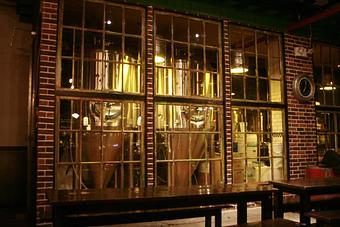 Product: The craft brewery is in full view of the tap room and open kitchen. - Dirck the Norseman -- The Greenpoint Beer and Ale in Brooklyn, NY Pubs