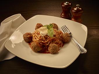 Product: Spaghetti with Meatballs - Divieto Ristorante in Doral - Doral, FL American Restaurants