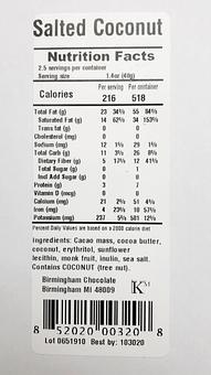 Product: Example KetoBar nutrition facts - Douglas Cale in Quarton Lake - Ferndale, MI Food & Beverage