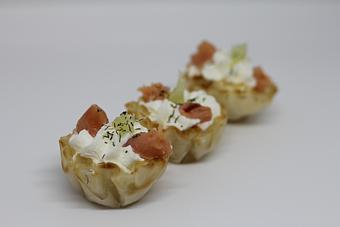 Product: smoked salmon tarts*** - Draper's Catering of Memphis in Memphis, TN Bakeries