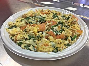 Product: Scrambled Egg Whites with spinach, onions, tomatoes and mozzarella cheese - El Brazo Fuerte Bakery in Pembroke Pines, FL Bakeries