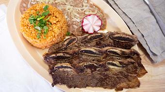 Product: Ribblet Plate served with Rice & Beans and choice of drink. - El Torito Restaurant & Meat Market in Hesperia, CA Mexican Restaurants