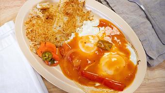 Product: Huevos Rancheros served with Hashbrown - El Torito Restaurant & Meat Market in Hesperia, CA Mexican Restaurants