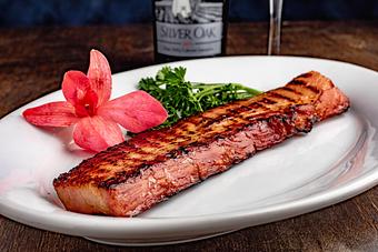 Product: extra thick Canadian bacon - Empire Steak House in New York, NY Seafood Restaurants