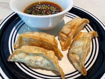Product: Japanese style chicken & vegetables dumplings crisply fried - Eurasian Bistro in Argonaut Village - Pensacola, FL Vietnamese Restaurants