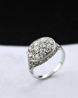 Product: Gorgeous Diamond Estate Ring set in 14k white gold. - Facet Foundry Jewelry Studio - Custom Jewelry Design Repair & Restoration. - We Buy Gold!-Work Done On Premises in Gastonia, NC Jewelry Stores