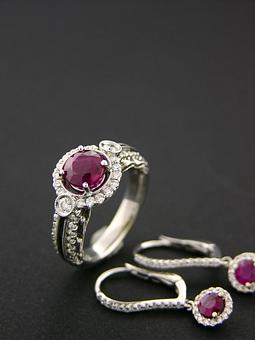 Product: Ruby & Diamond Ring set in 18k gold - Facet Foundry Jewelry Studio - Custom Jewelry Design Repair & Restoration. - We Buy Gold!-Work Done On Premises in Gastonia, NC Jewelry Stores