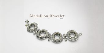 Product: Beautiful Medallion Bracelet in Sterling with 18k gold embellishment. - Facet Foundry Jewelry Studio - Custom Jewelry Design Repair & Restoration. - We Buy Gold!-Work Done On Premises in Gastonia, NC Jewelry Stores