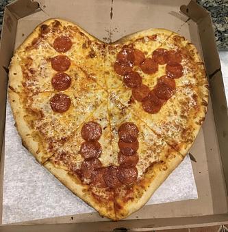 Product: Heart-Shaped Pizza, Valentine's Day Special Only - Ferazzoli's Italian Kitchen in North Arlington, NJ Delicatessen Restaurants