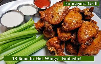 Product: 18 bone-in hot wings! - Finnegan's Grill in Ashburn, VA American Restaurants